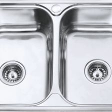 FREGADERO FRINOX DE ACERO INOX DOBLE TANQUE 77X49X21 ELECTROPULIDO (Incluye 1 Cestas y Tabla de cortar) - 0018786
