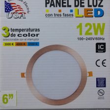 PLATO LED 12W(6PUL)ORO ROSA USA - 0104152