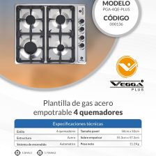 PLANTILLA VEGGA PLUS GAS ACERO (4QUEM) EMP- 0010173