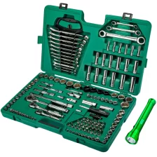 JUEGO HERRAMIENTAS CUBOS, LLAVES, RATCH 150PZ SATA (ST09510PSJ) - 0010215